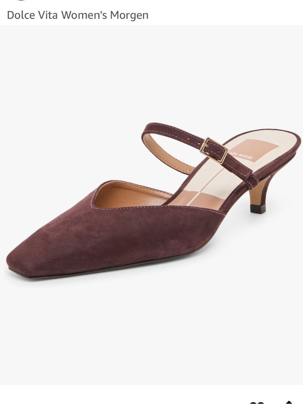 NIB Dolce Vita Morgen - Suede Pointed Slingback Pump / Kitten Heel in Sangria